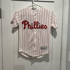 Philadelphia Phillies Kids White & Red Pinstripe Baseball Jersey - Harper